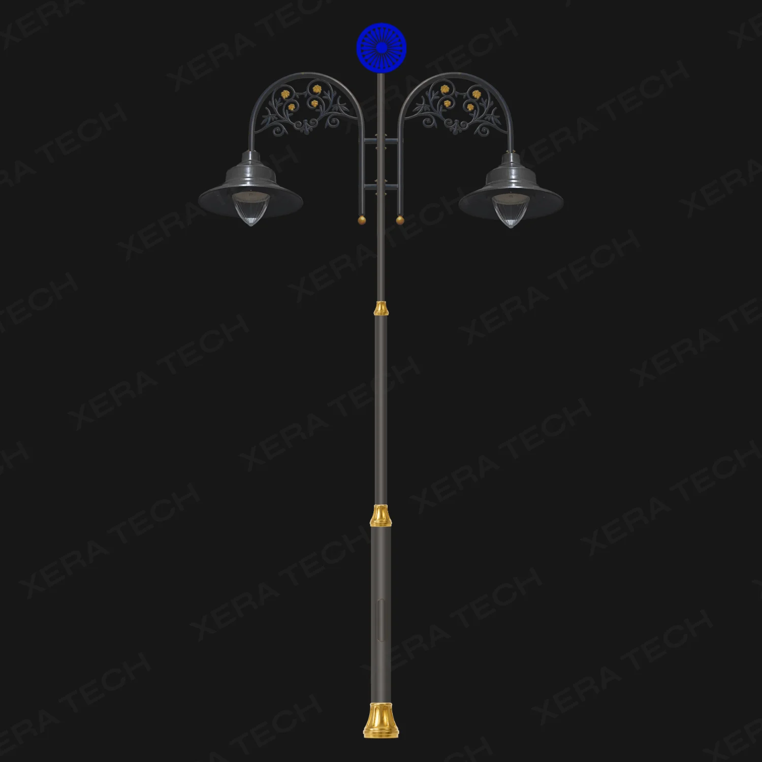 Ashok Chakra Double Arm Decorative Street Light Pole - Decorative Street Light - India