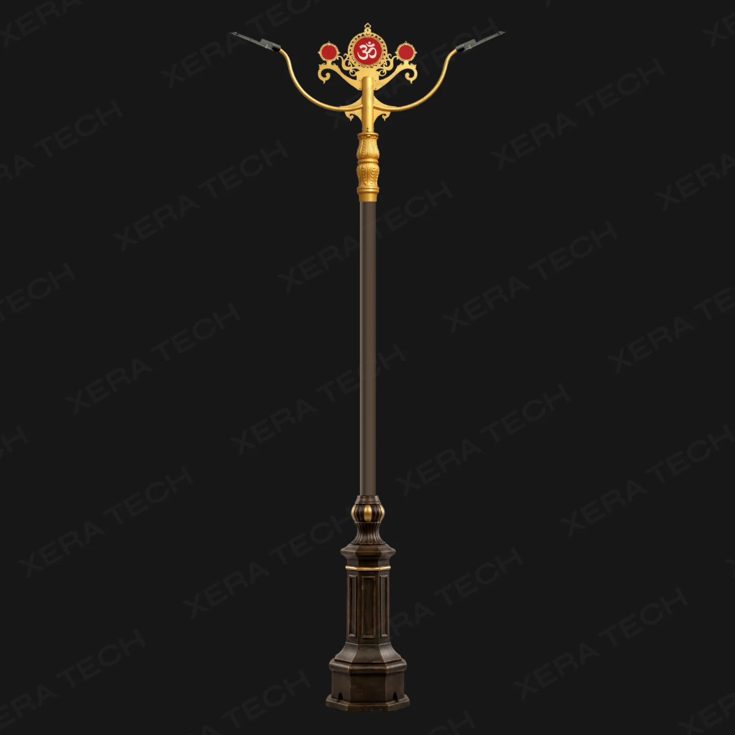 Om Theme Double Arm Decorative Street Light Pole - Decorative Street Light — main view - India