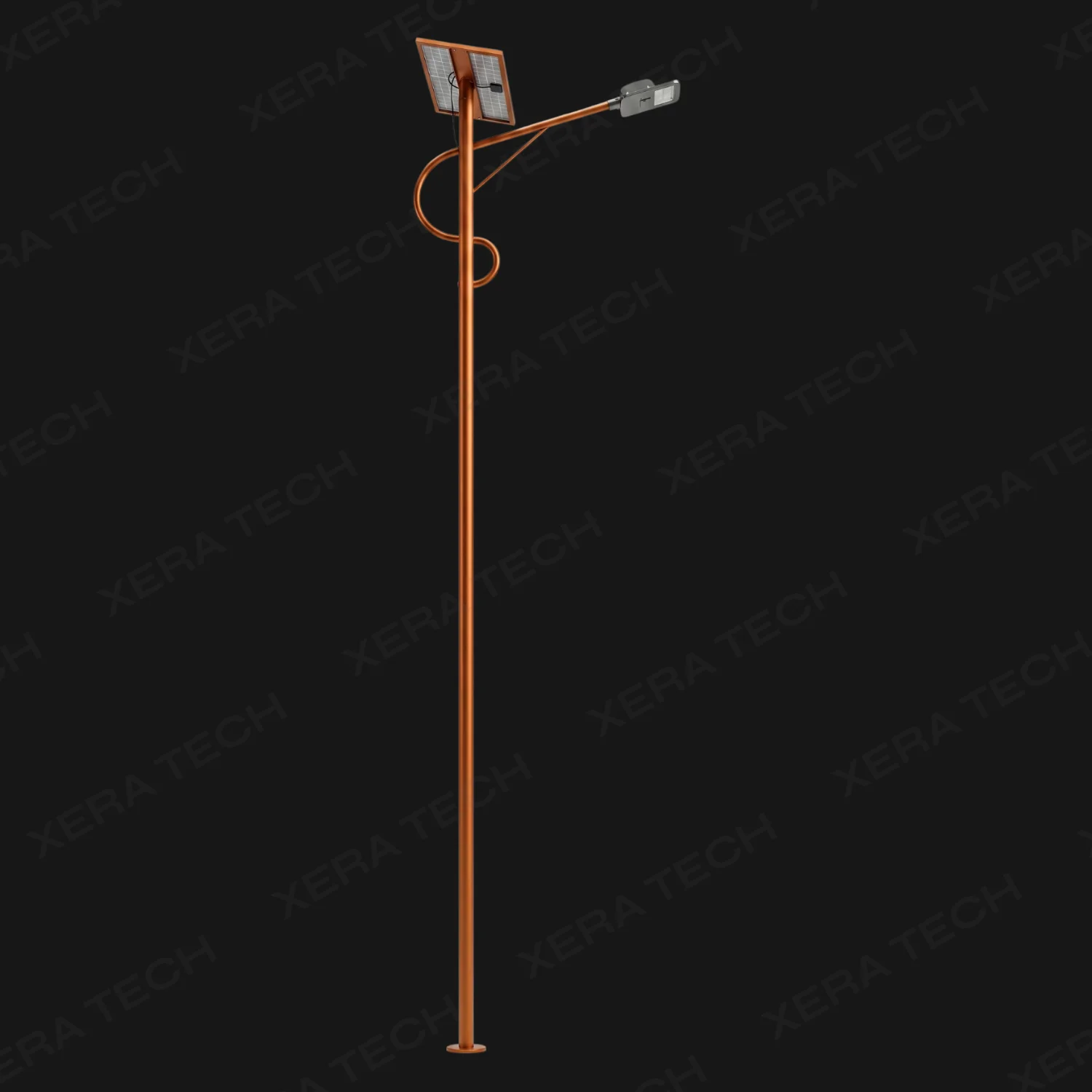 Solar Single Arm Decorative Street Light Pole view 2